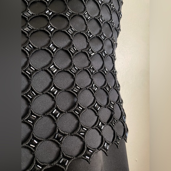 Cache Black Satin Evening Gown Beaded Maxi Dress Whimsigoth Quiet Luxury 90’s 10 - Picture 5 of 10